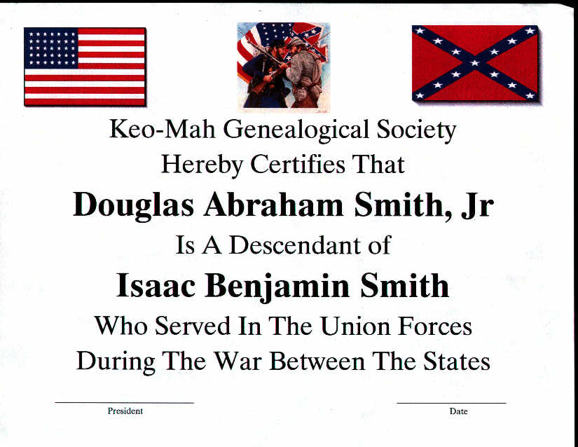 Civil War Certificate